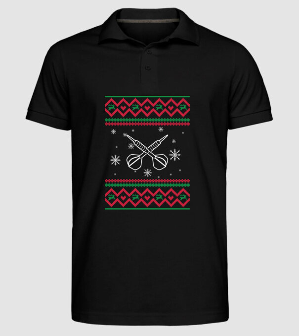 model tricotat de Crăciun - darts model negru pe tricou