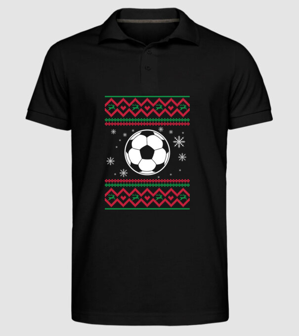 Model tricotat de Crăciun - fotbal model negru pe tricou