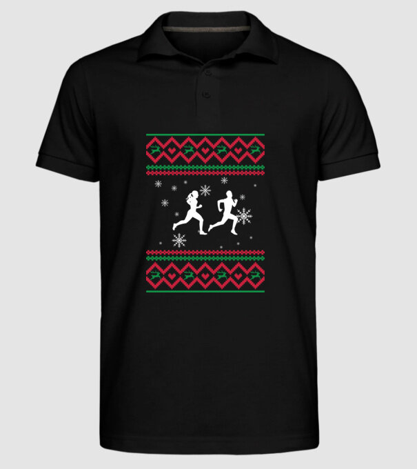 Model tricotat de Crăciun - alergători model negru pe tricou