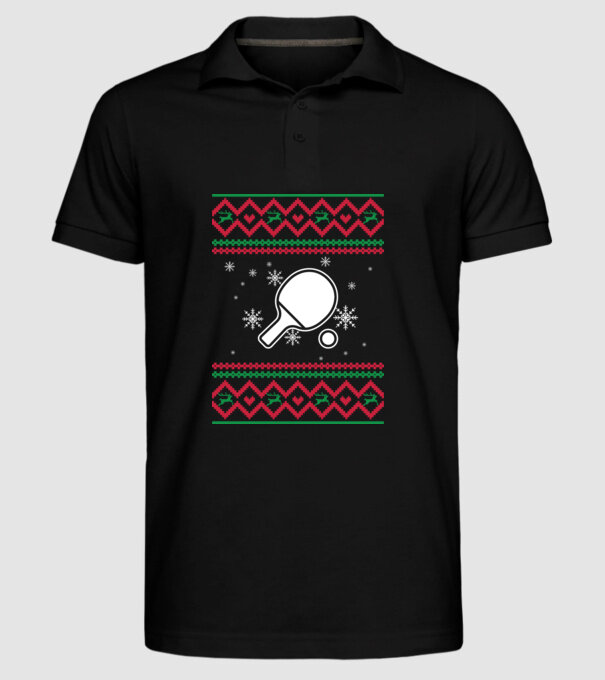 Model tricotat de Crăciun - tenis de masă model negru pe tricou