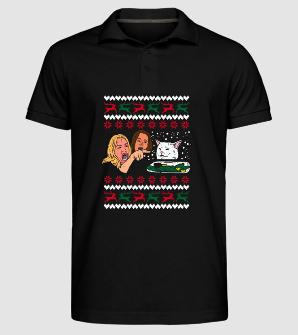 Pulovăr de Crăciun meme model negru pe tricou