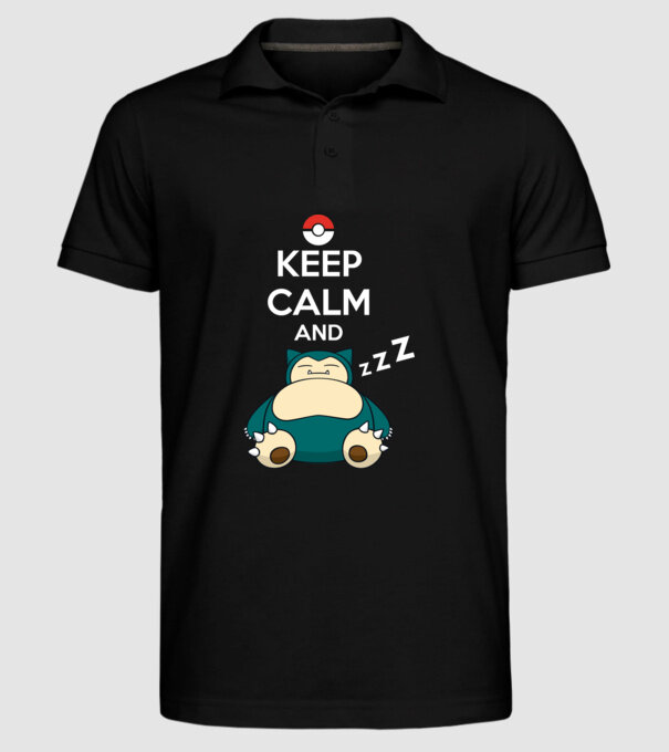 Keep Calm Snorlax model negru pe tricou