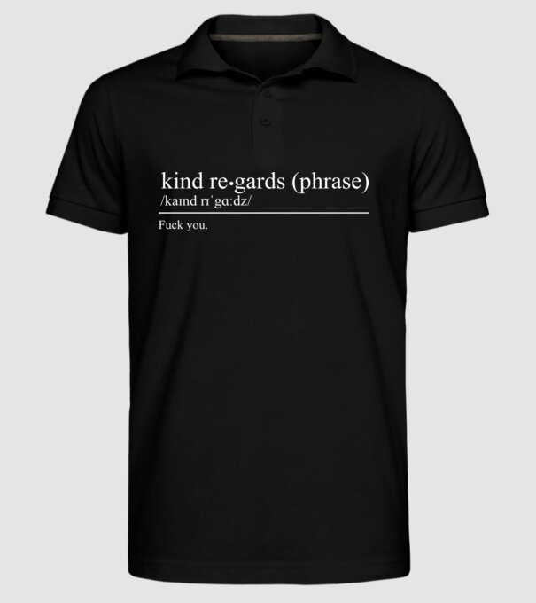 Kind regards model negru pe tricou