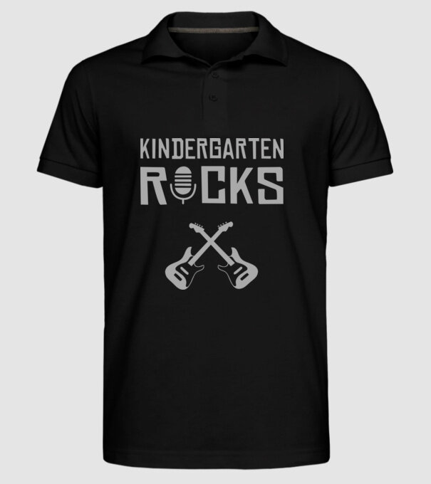 Kindergarten rocks model negru pe tricou