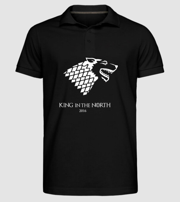 King in The North Wolf model negru pe tricou