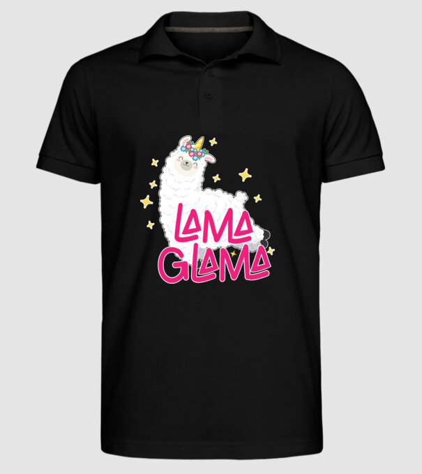 Lama glama model negru pe tricou