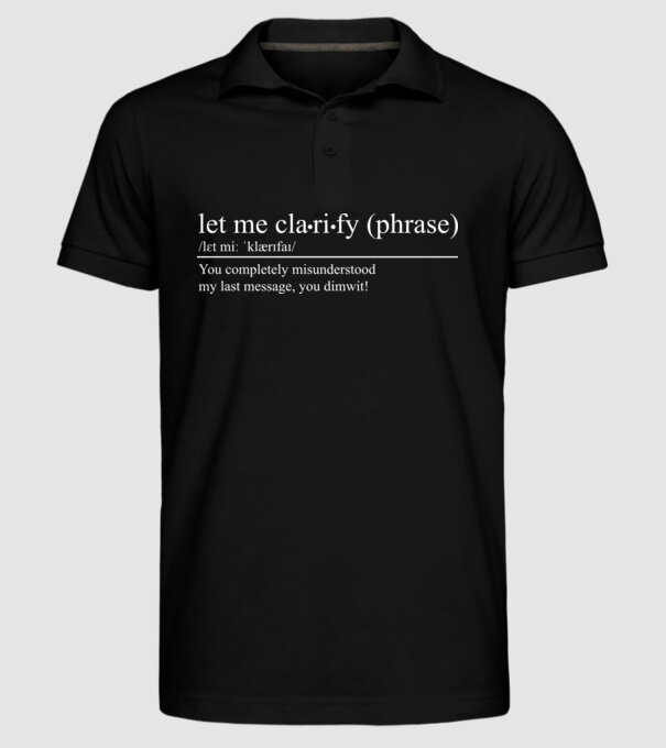 Let me clarify model negru pe tricou