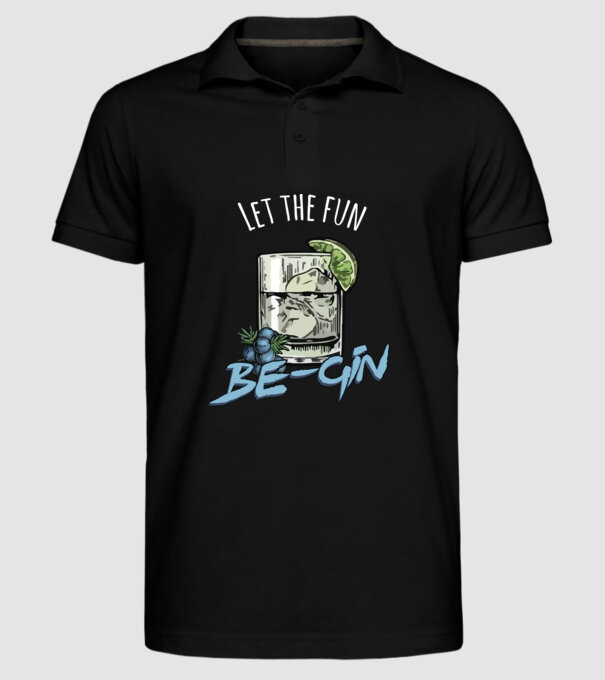 Let the fun be gin model negru pe tricou