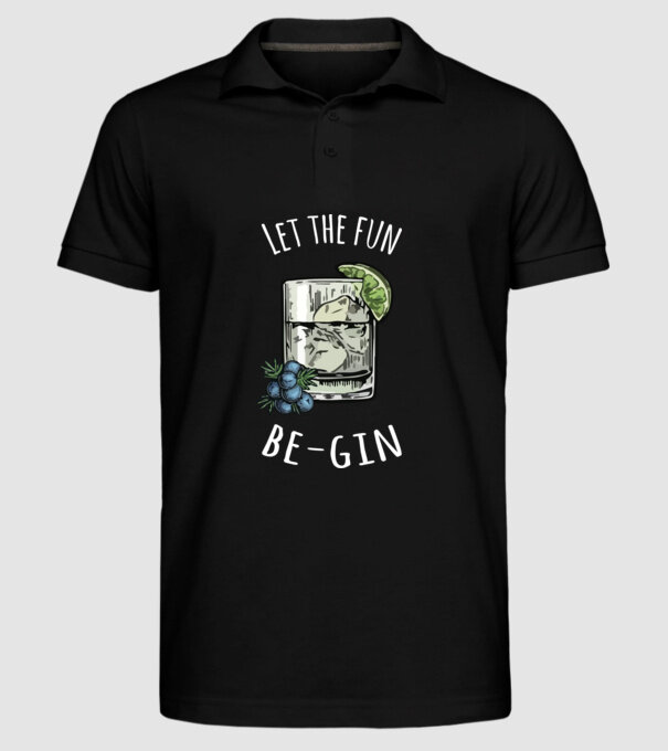 Let the fun be gin model negru pe tricou