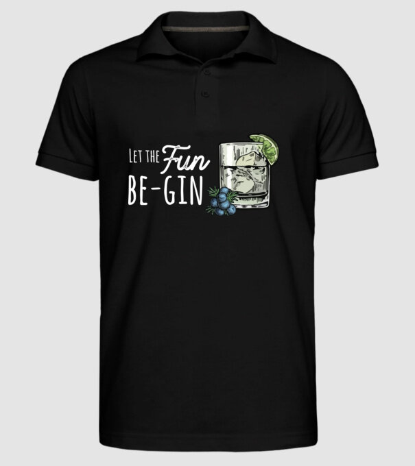 Let the fun be gin model negru pe tricou