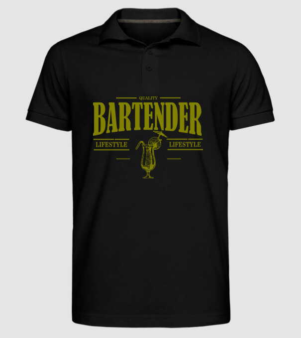 Lifestyle Bartender model negru pe tricou