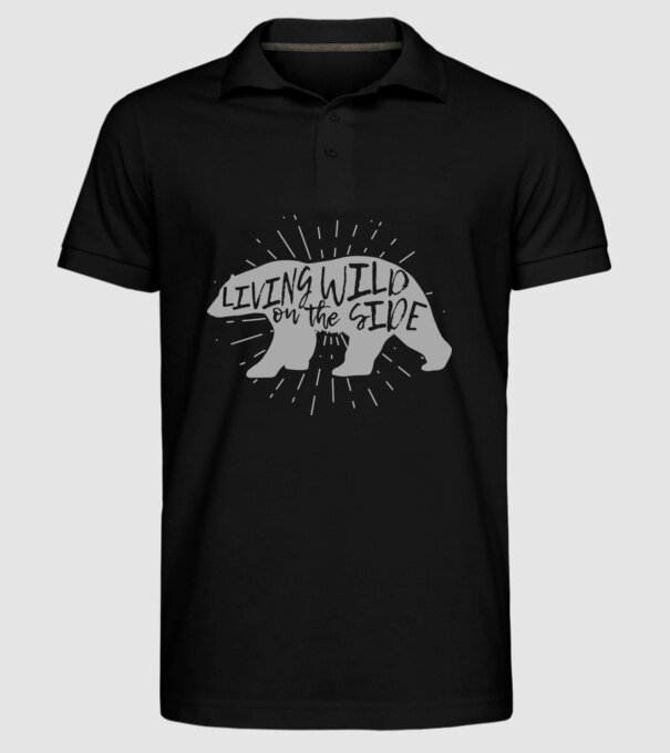 Living on a wild side X model negru pe tricou