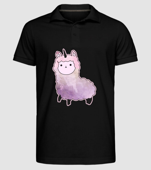 Llamacorn cutie model negru pe tricou