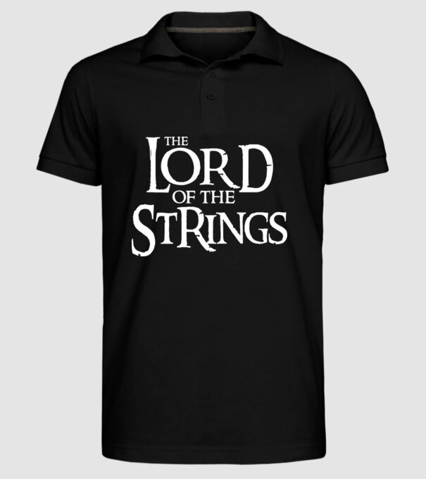 Lord of the Strings model negru pe tricou