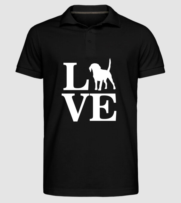 LOVE BEAGLE model negru pe tricou