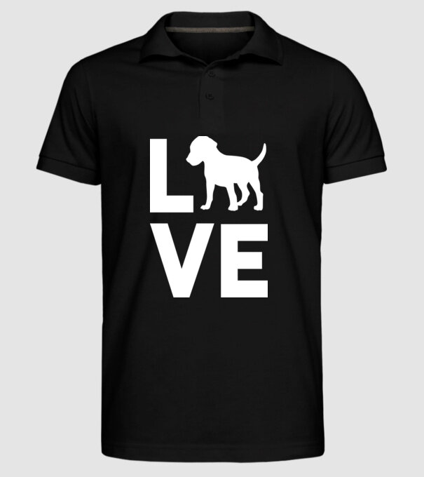 LOVE Beagle model negru pe tricou
