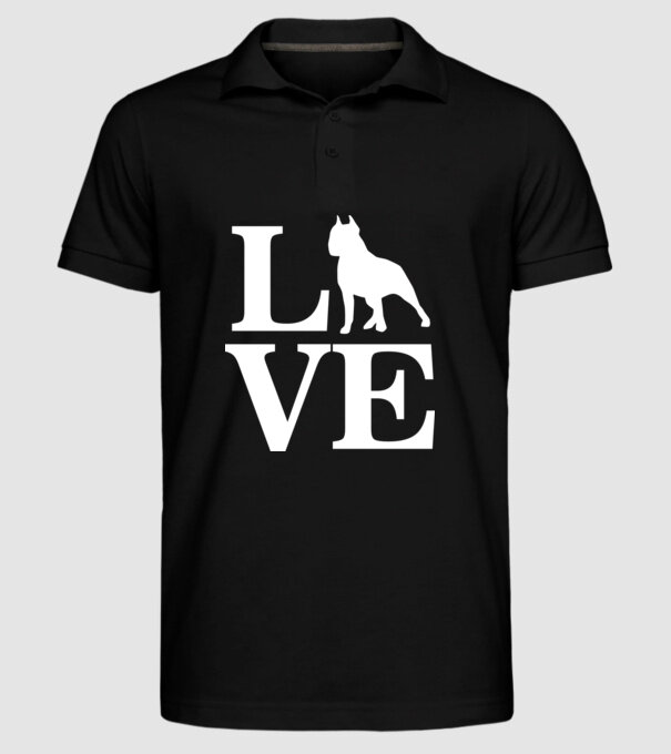 LOVE BULLDOG model negru pe tricou