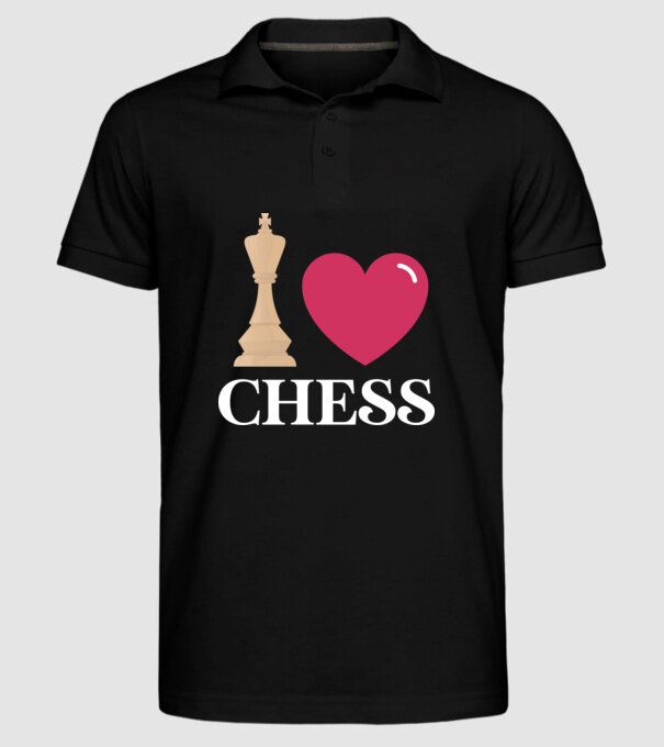 Love chess model negru pe tricou