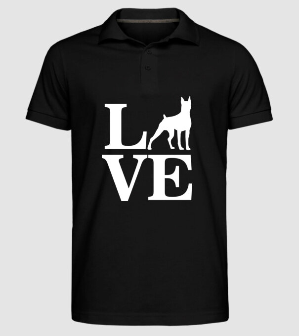 LOVE DOBBERMAN model negru pe tricou