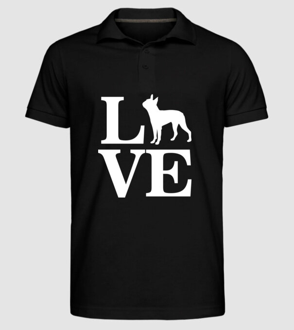 LOVE FRANCIA BULLDOG model negru pe tricou