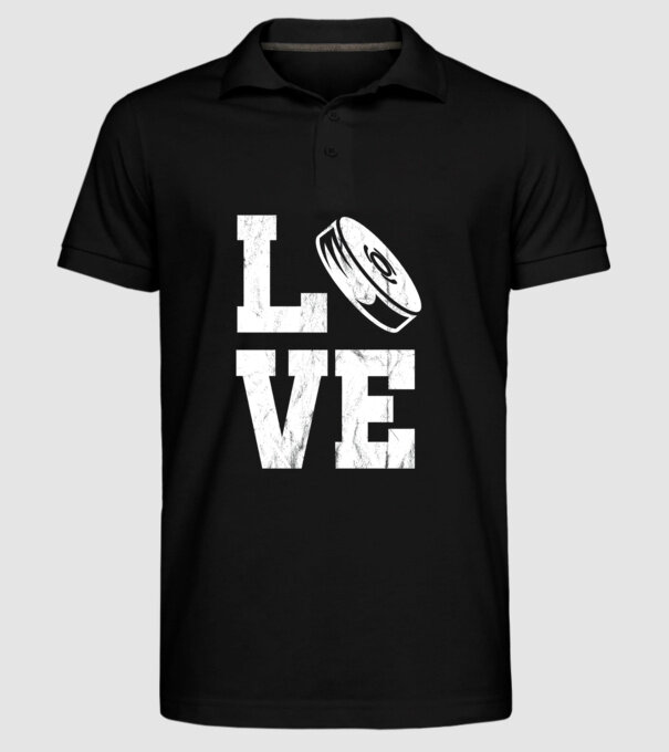 Love hockey model negru pe tricou