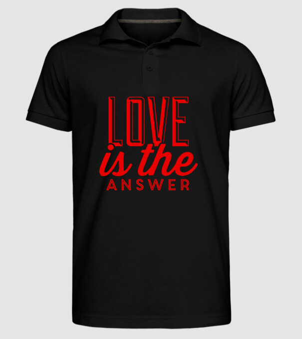 love in answer model negru pe tricou
