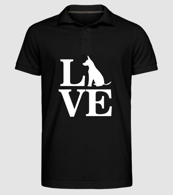 Love câini model negru pe tricou