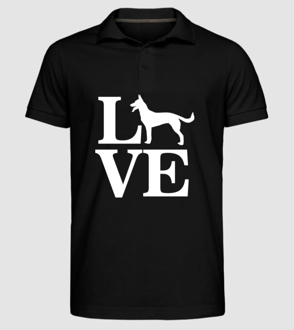 LOVE CIOBANESC GERMAN model negru pe tricou