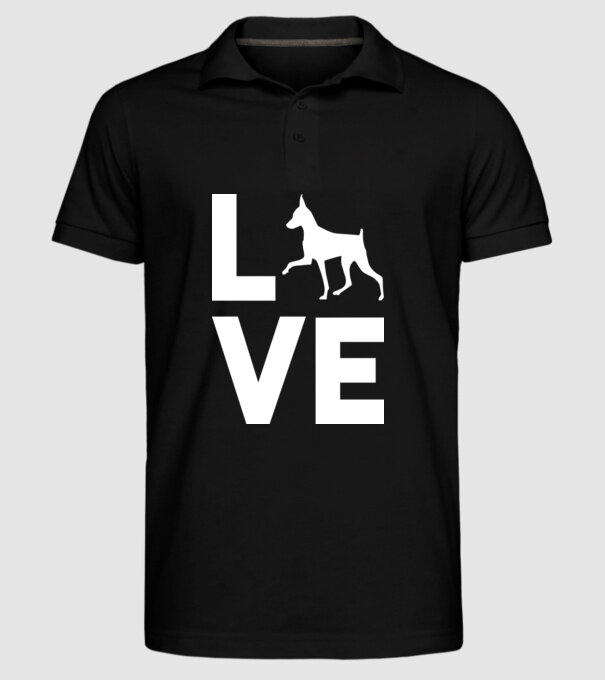 LOVE Pinscher model negru pe tricou