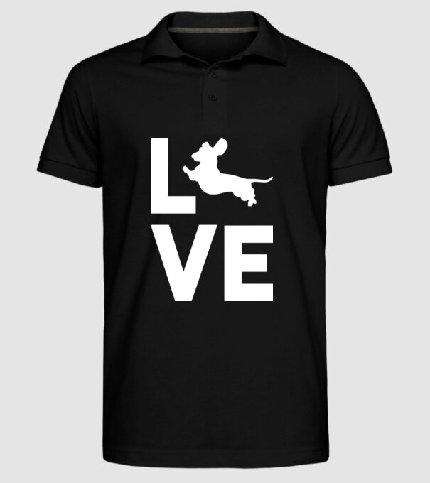 LOVE Teckel model negru pe tricou
