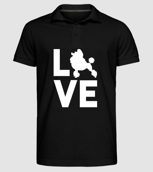 LOVE Pudel model negru pe tricou