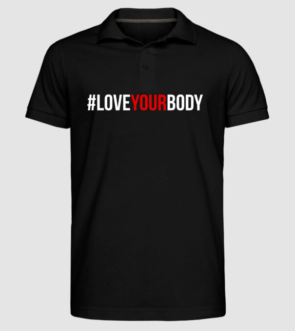 Love Your Body - Iubește-ți corpul model negru pe tricou