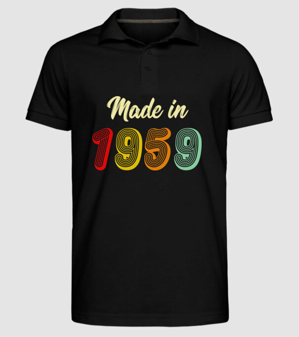 made in 1959 retro model negru pe tricou