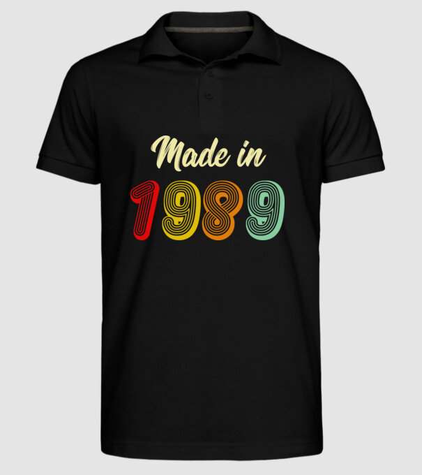 made in 1989 retro model negru pe tricou