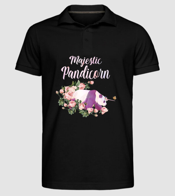 Majestic pandicorn model negru pe tricou