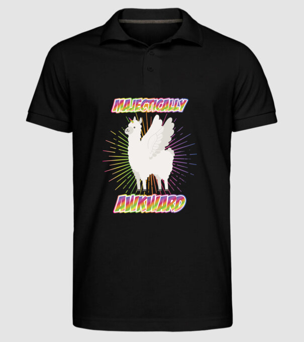 Majestically Awkward model negru pe tricou