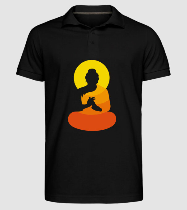 Călugăr meditator model negru pe tricou