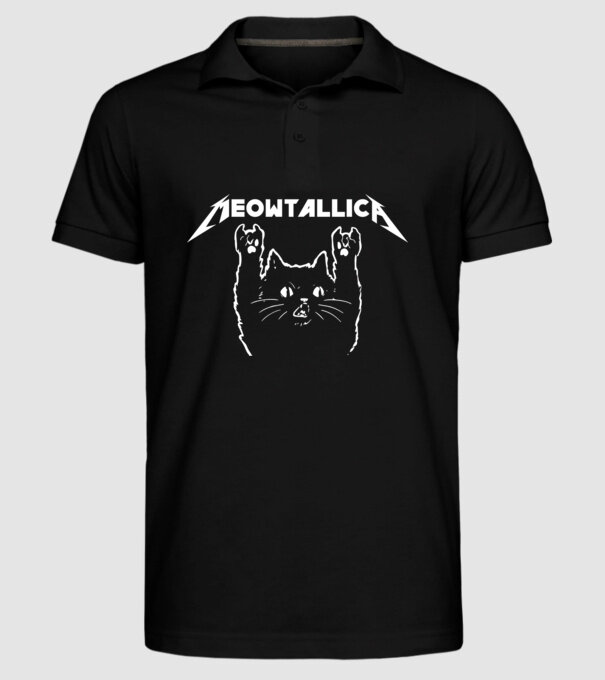 Meowtalica model negru pe tricou