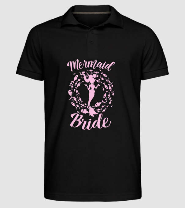 Mermaid Bride model negru pe tricou
