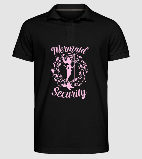 Mermaid Security girls model negru pe tricou