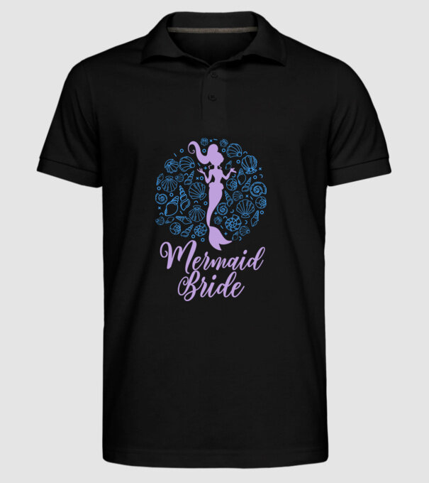 MermaidTeam Bride model negru pe tricou