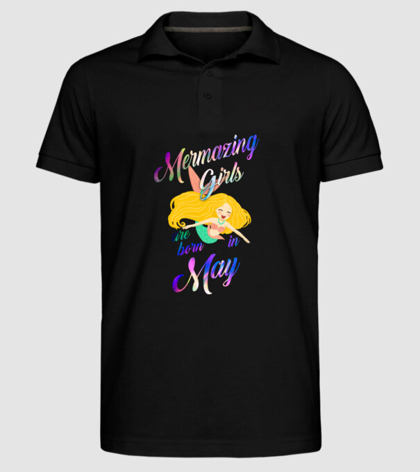Mermazing girls are born may model negru pe tricou