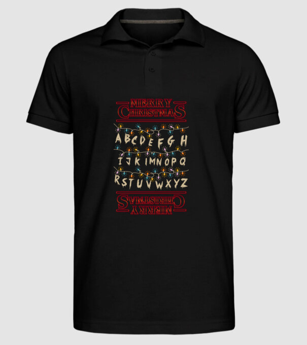 Merry Stranger Christmas model negru pe tricou