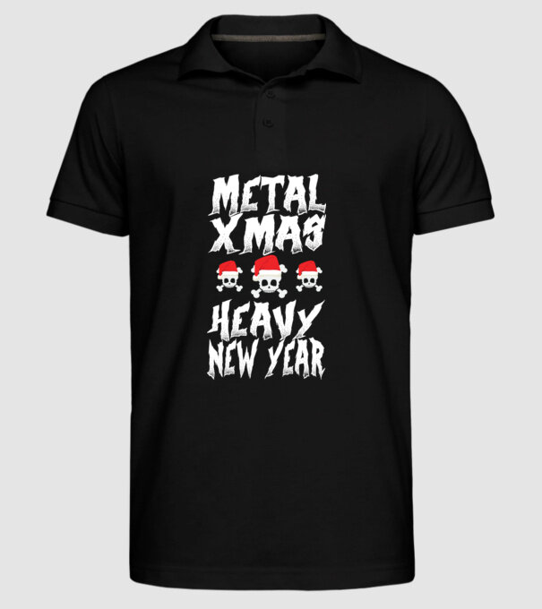Metal x-mas - Heavy new year model negru pe tricou