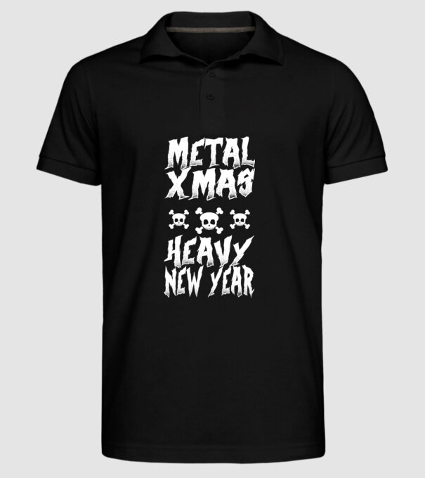 Metal x-mas - Heavy new year model negru pe tricou