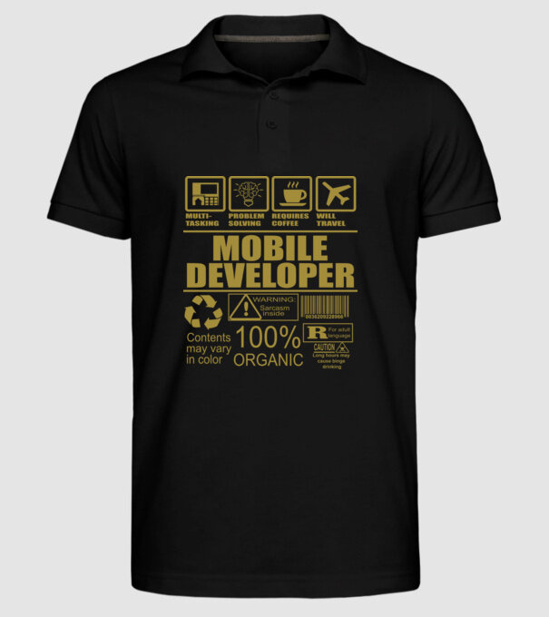 Mobile developer model negru pe tricou