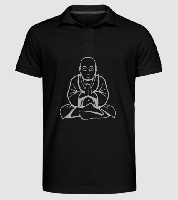 monk outline model negru pe tricou
