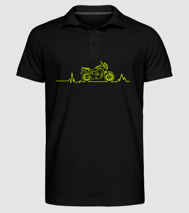 ECG Motociclist model negru pe tricou