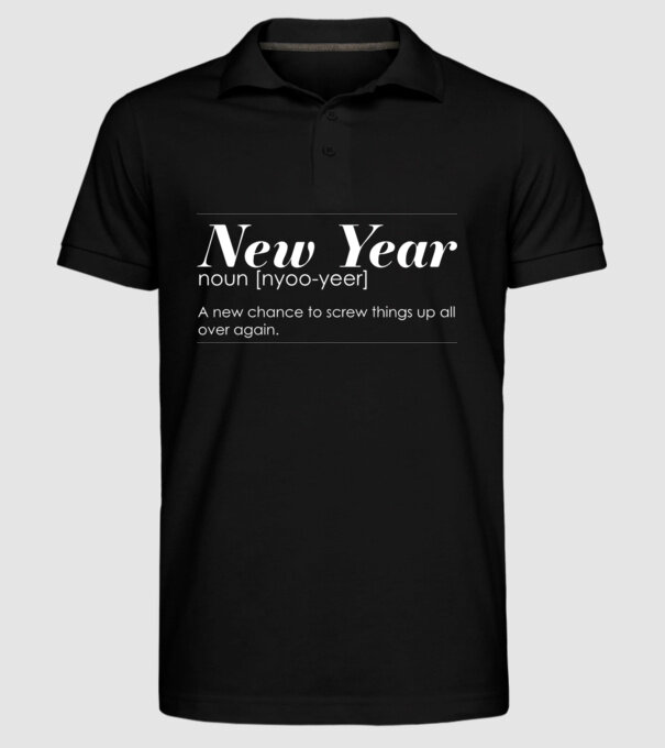 New year definition model negru pe tricou