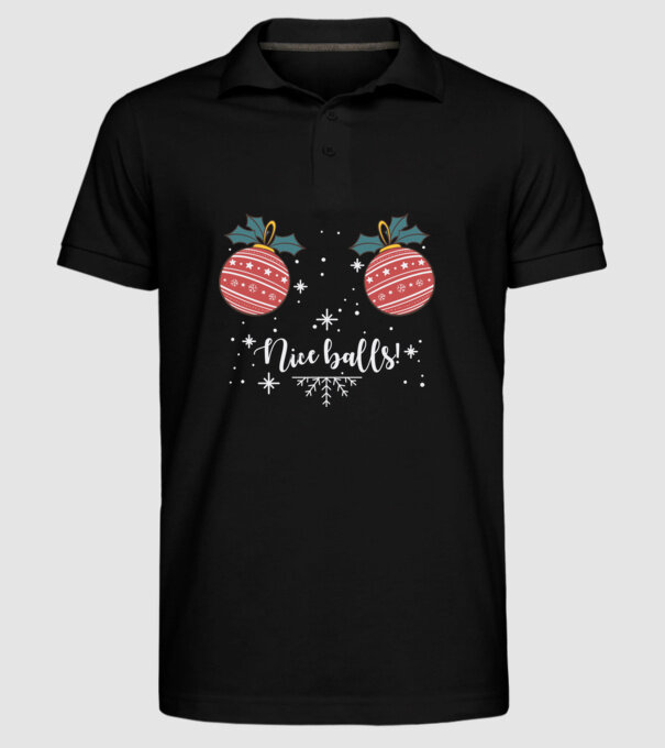 Nice Balls model negru pe tricou